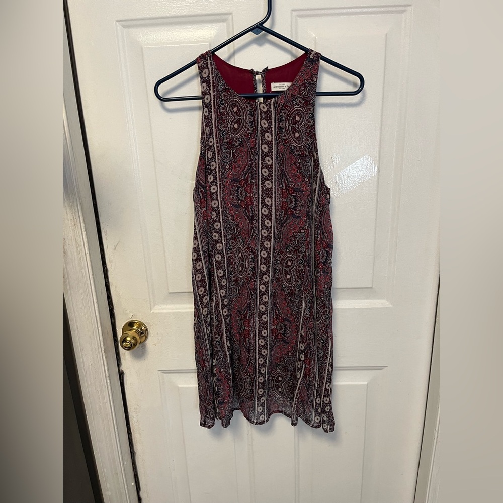 Abercrombie & Fitch vintage Burgundy Paisley Sleeveless Tunic dress size small